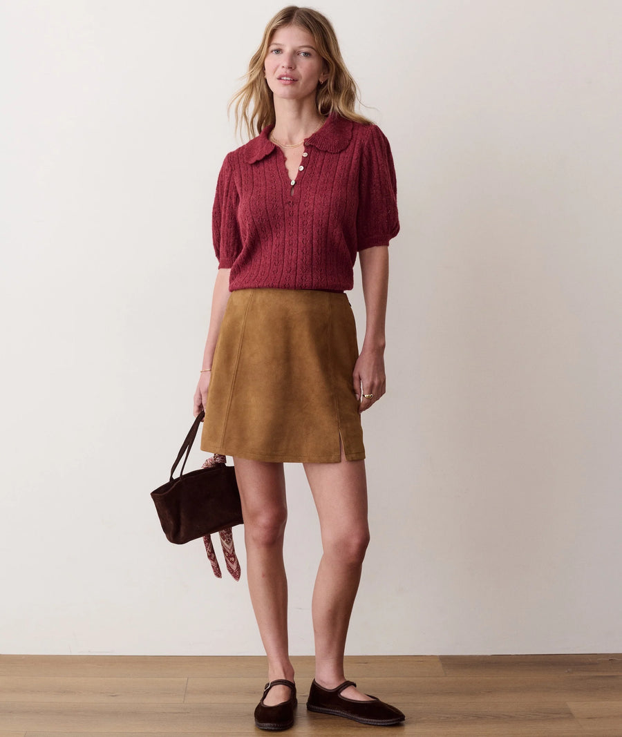 Marine Layer Sophie Pointelle Polo Sweater