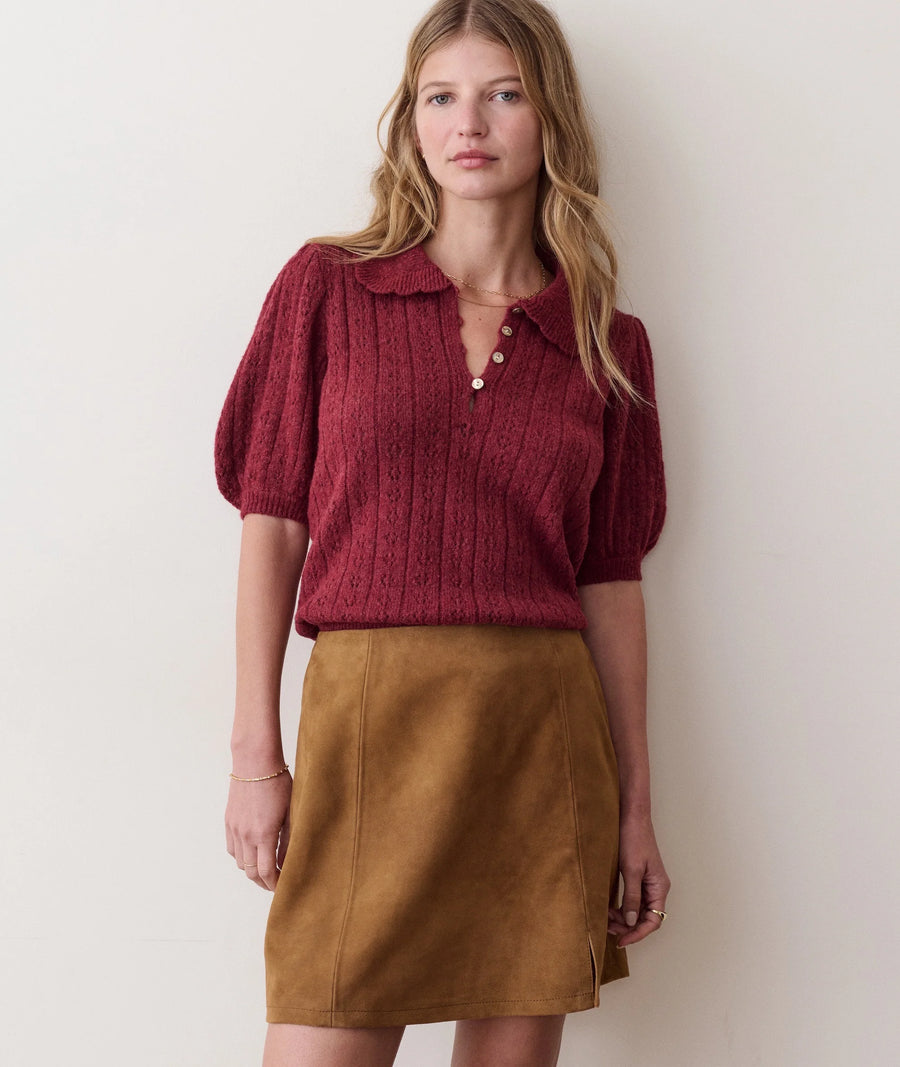 Marine Layer Sophie Pointelle Polo Sweater