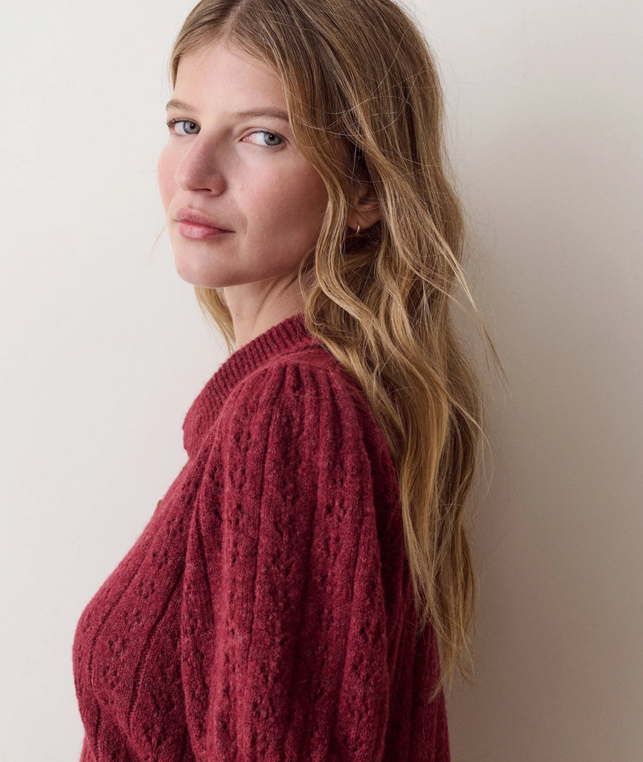 Marine Layer Sophie Pointelle Polo Sweater