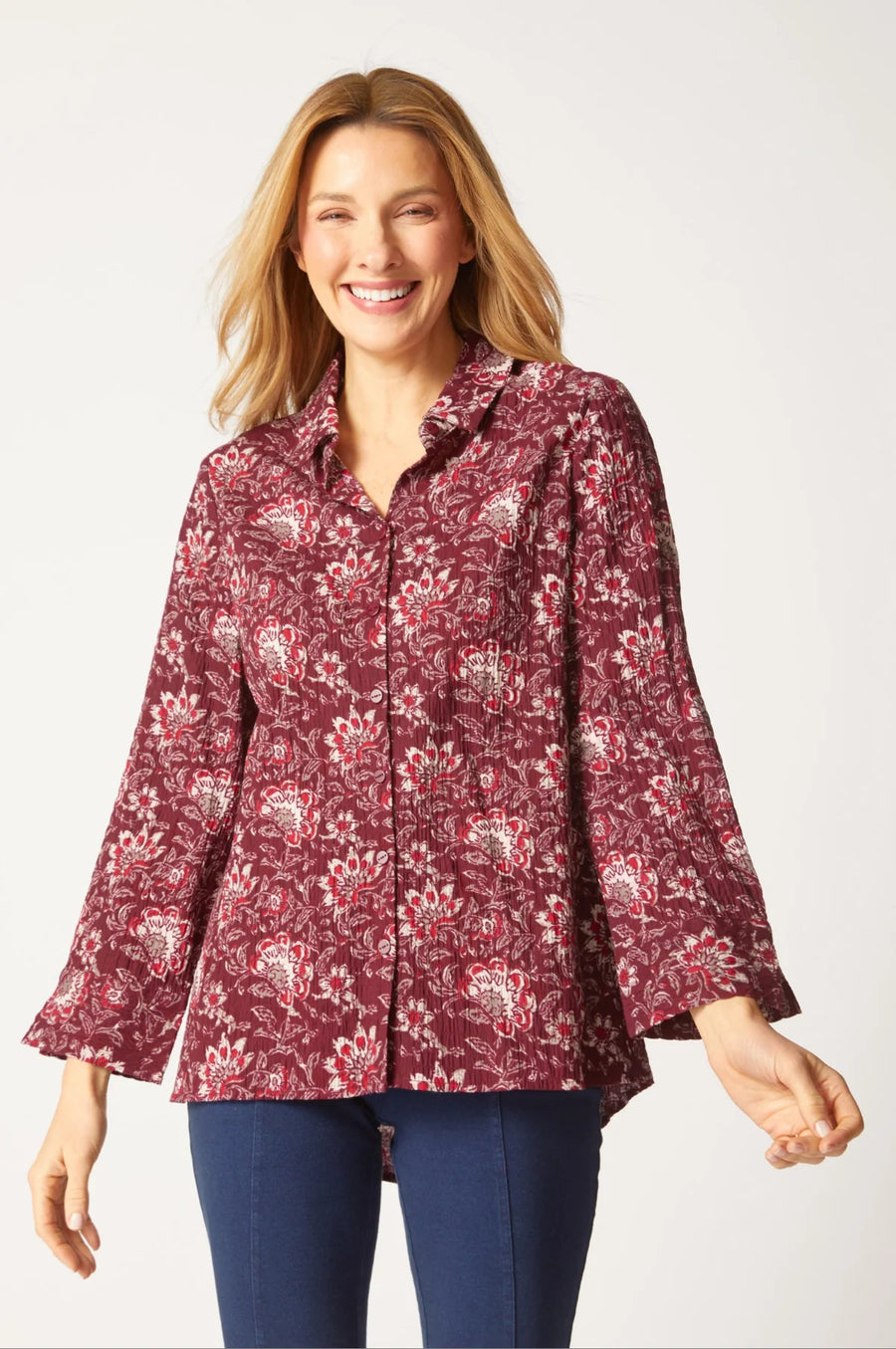 Batik Floral Shaped Shirt