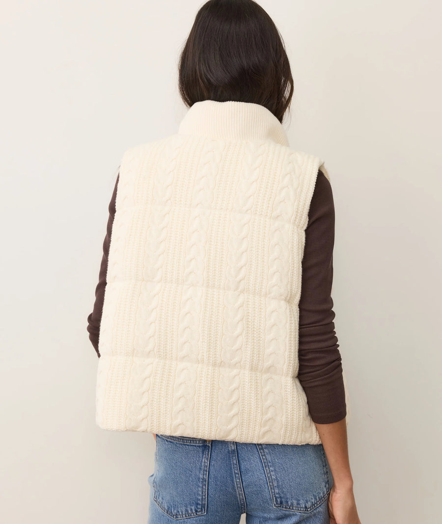 Alba Cable Knit Reversible Puffer Vest