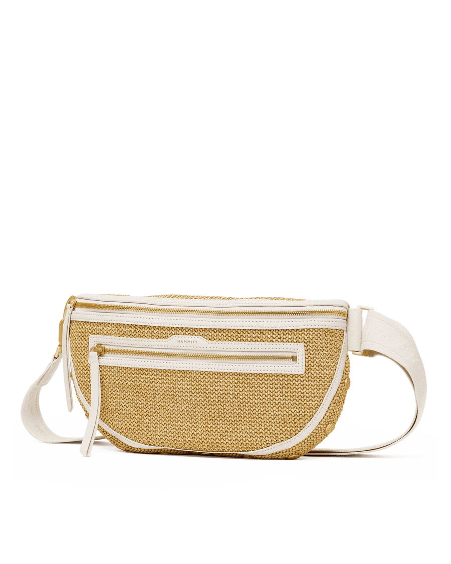 Hammitt Charles Crossbody Lrg Calla Lily White Raffia