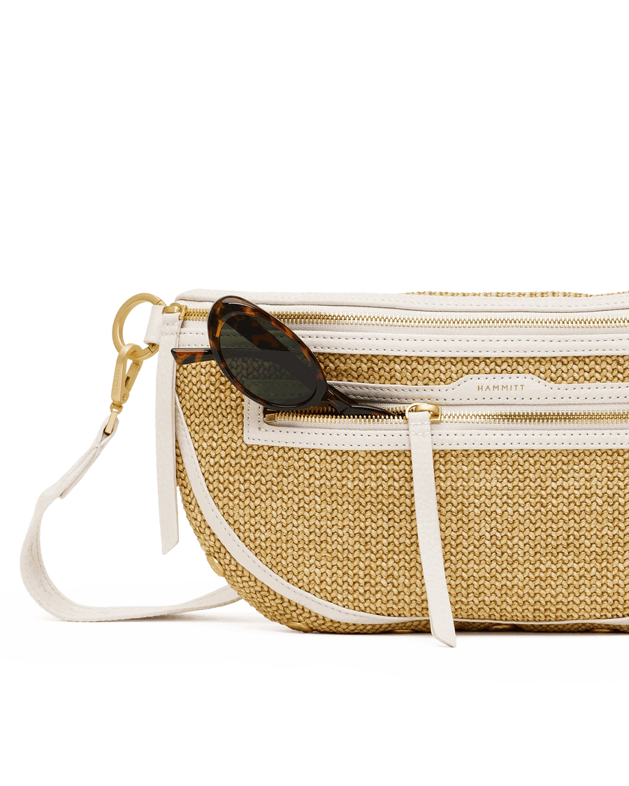 Hammitt Charles Crossbody Lrg Calla Lily White Raffia