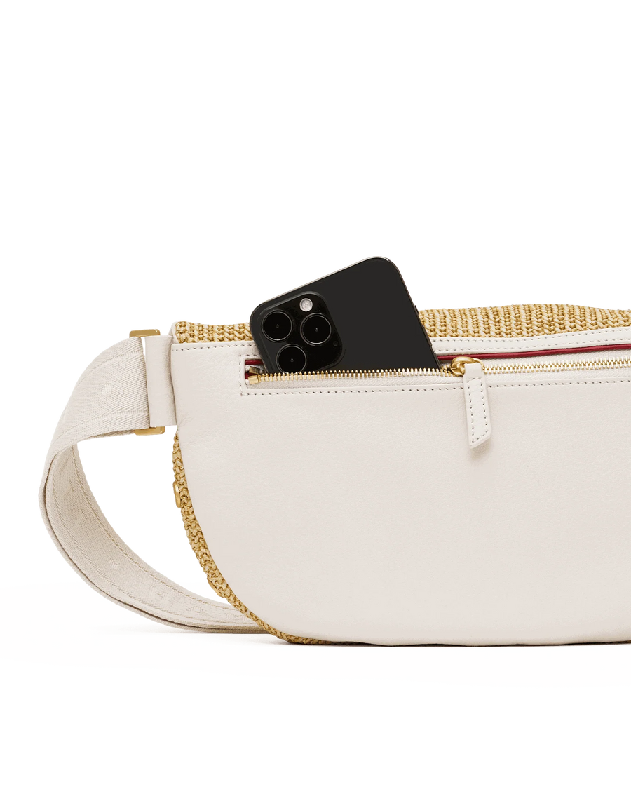 Hammitt Charles Crossbody Lrg Calla Lily White Raffia