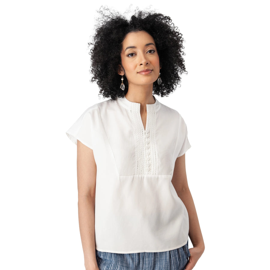 Aventura Margot Mandarin Collar Top