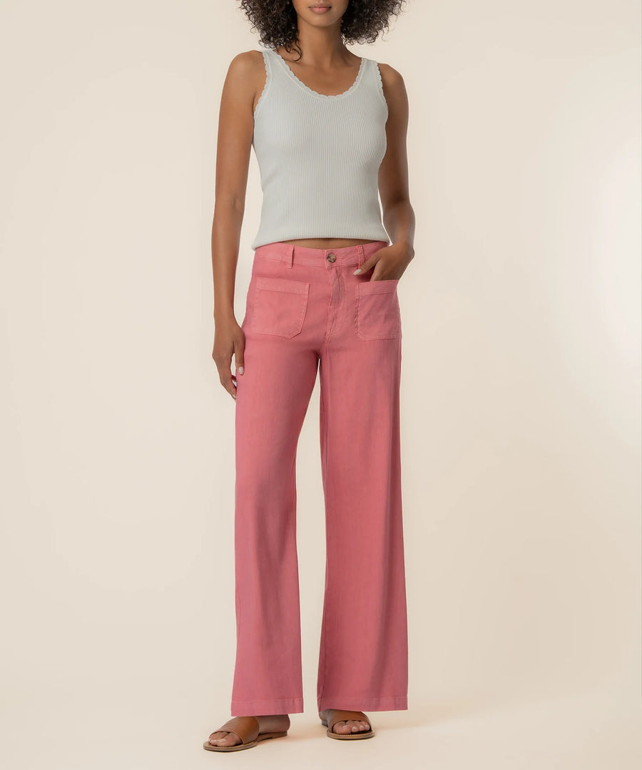 KUT Meg Linen High Rise Wide Leg