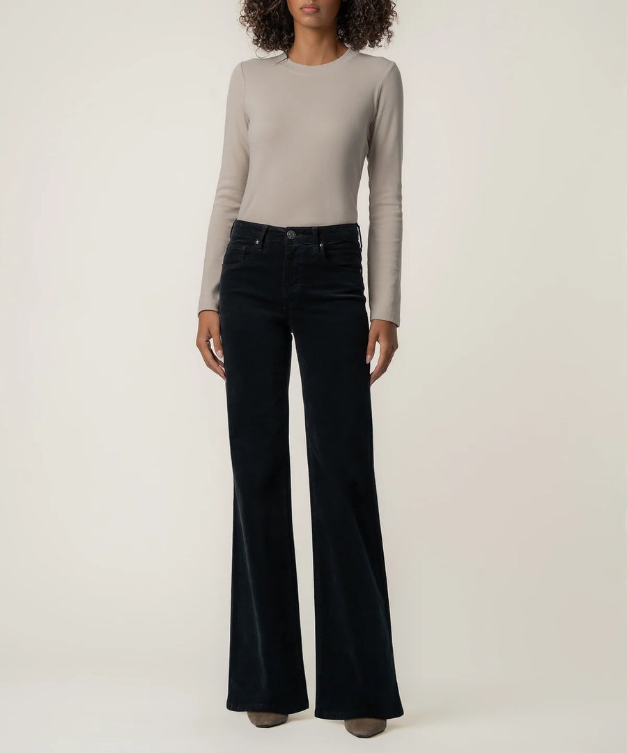 KUT Liliana Velveteen High Rise Flare