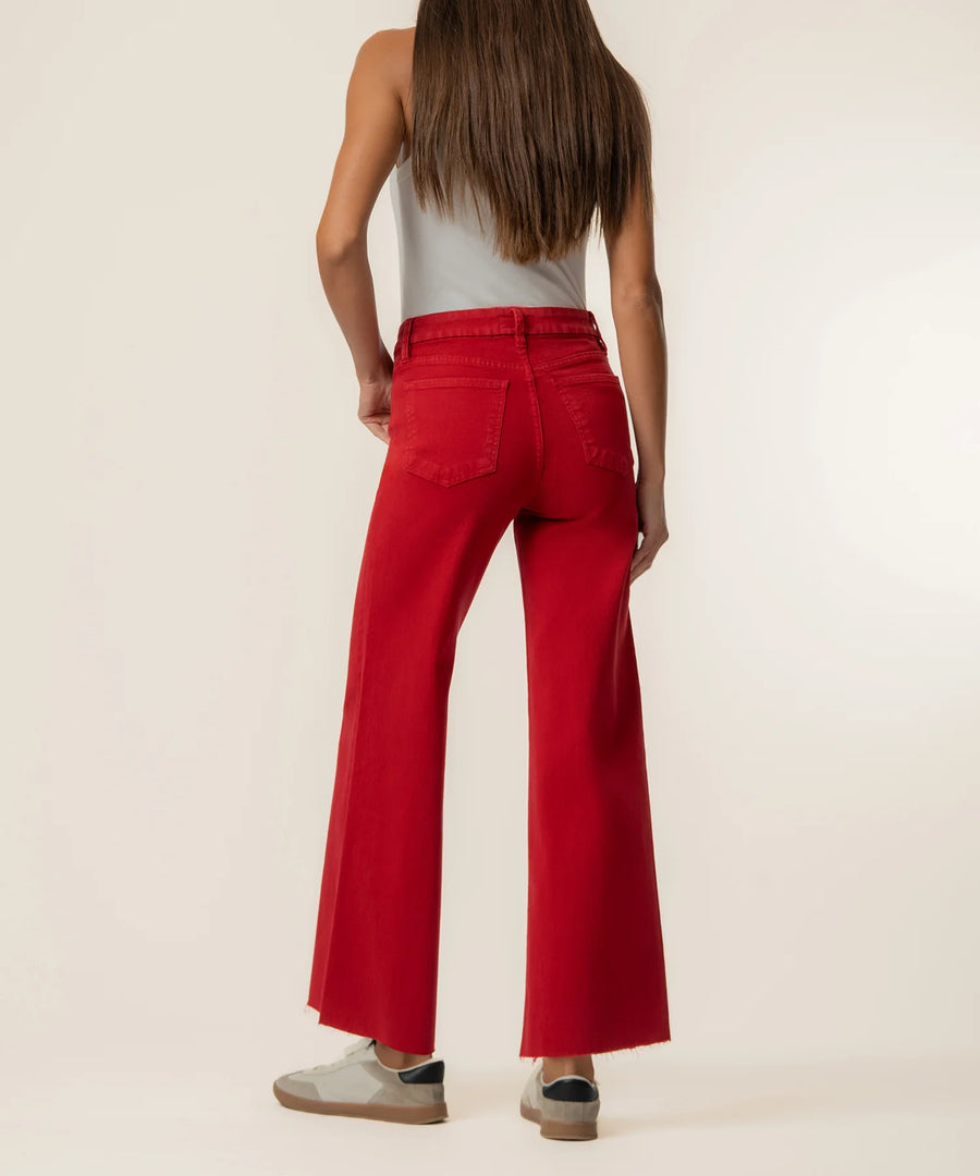 KUT Meg High Rise Fab Ab Wide Leg Raw Hem