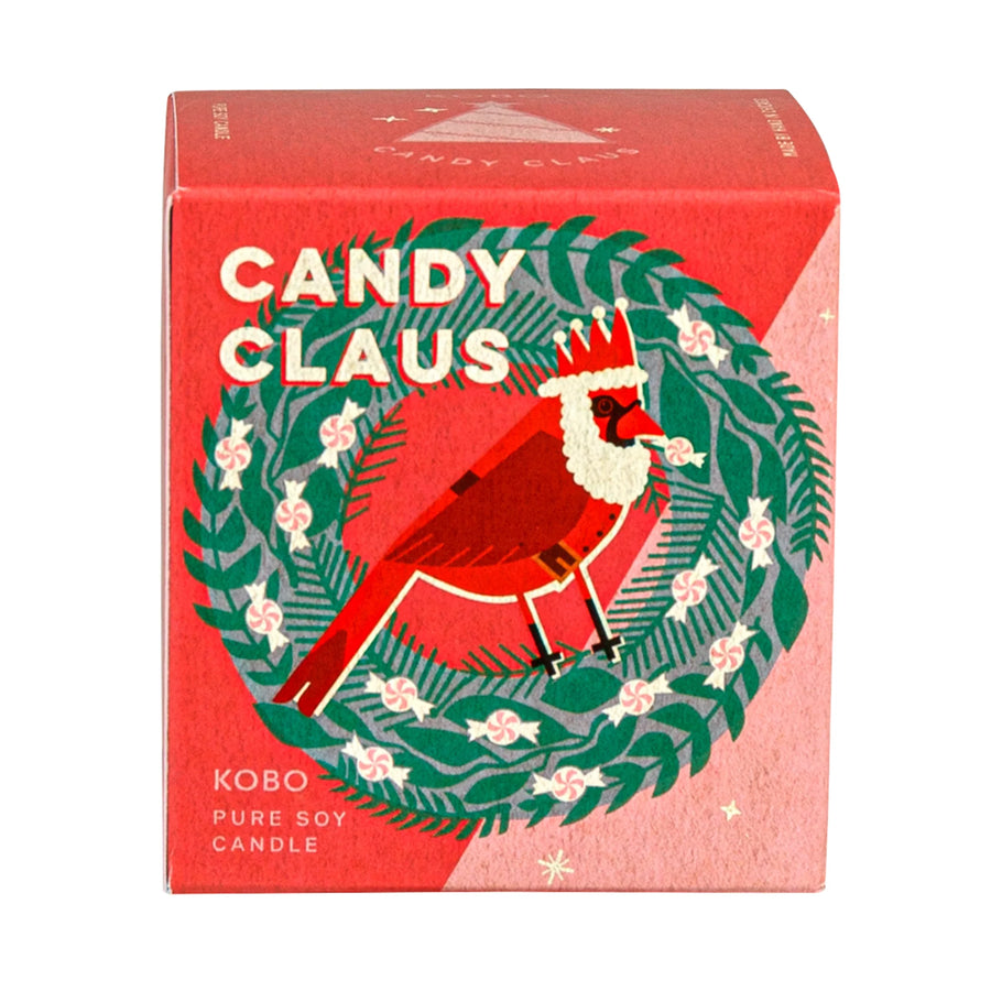 Candy Claus Holiday Birds Candle