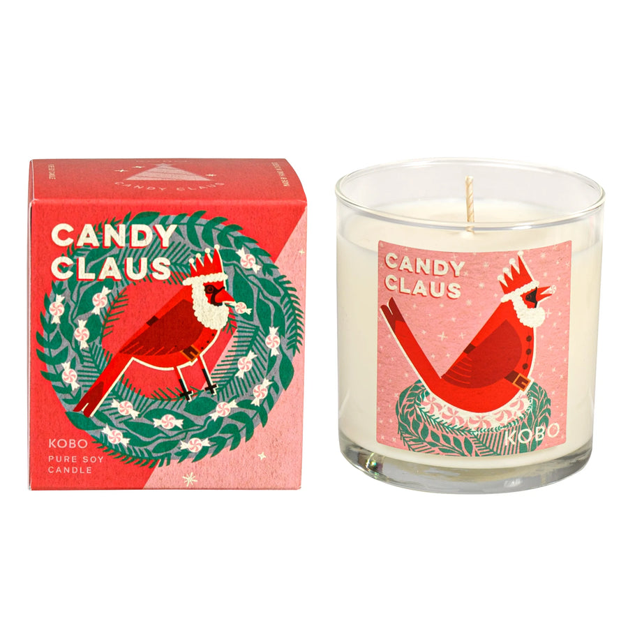 Candy Claus Holiday Birds Candle