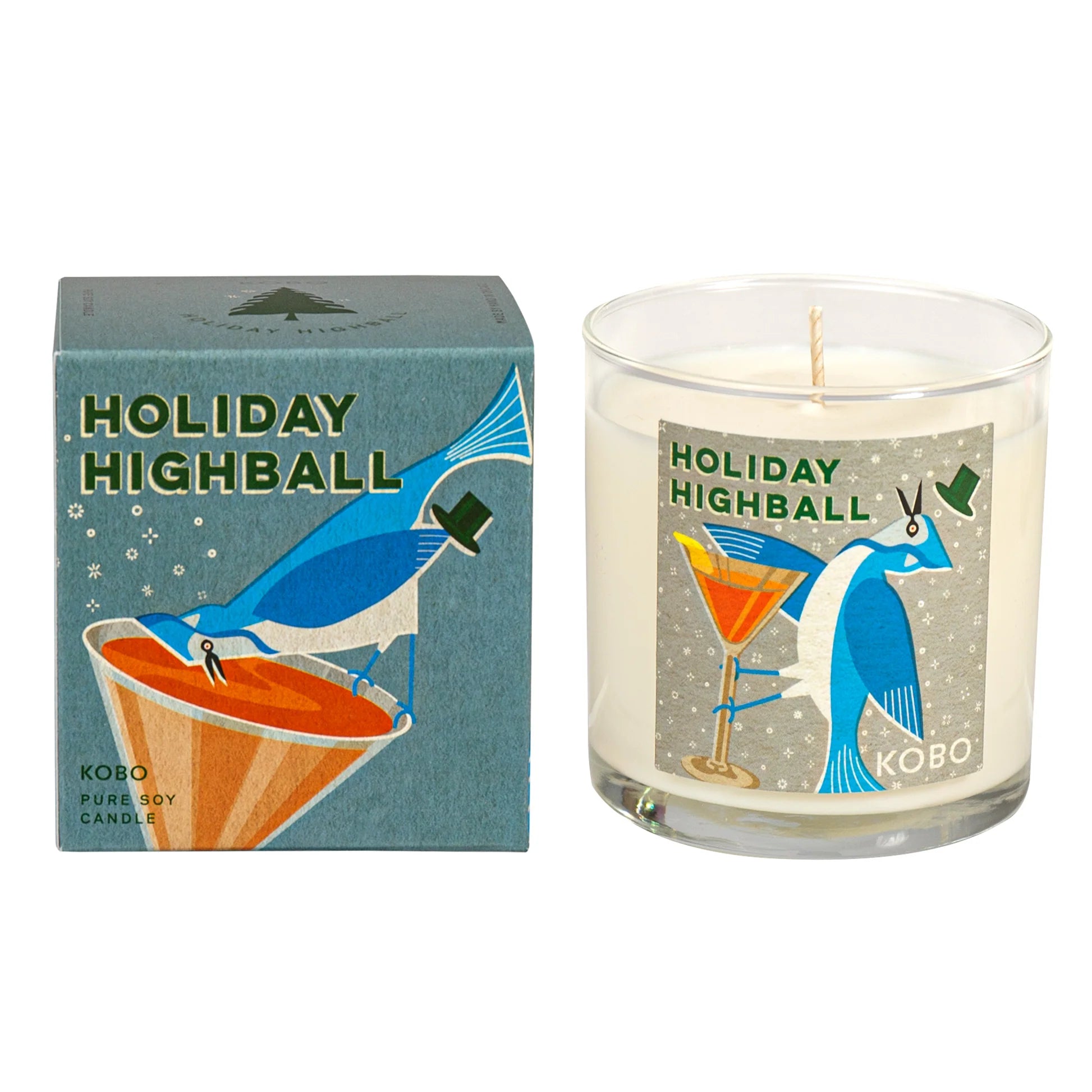 Holiday Highball Holiday Birds Candle