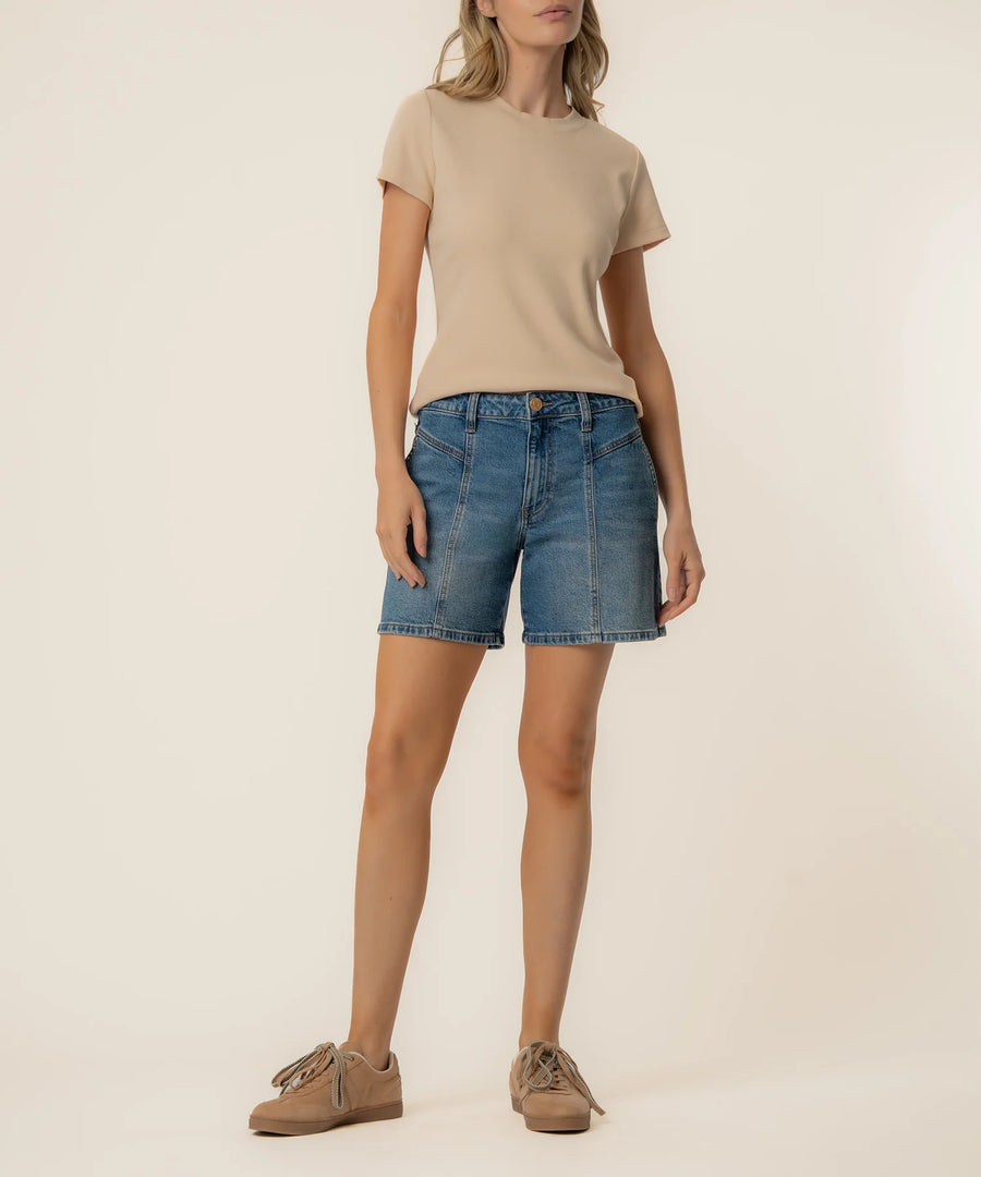 KUT Hailey High Rise Short Shine Wash