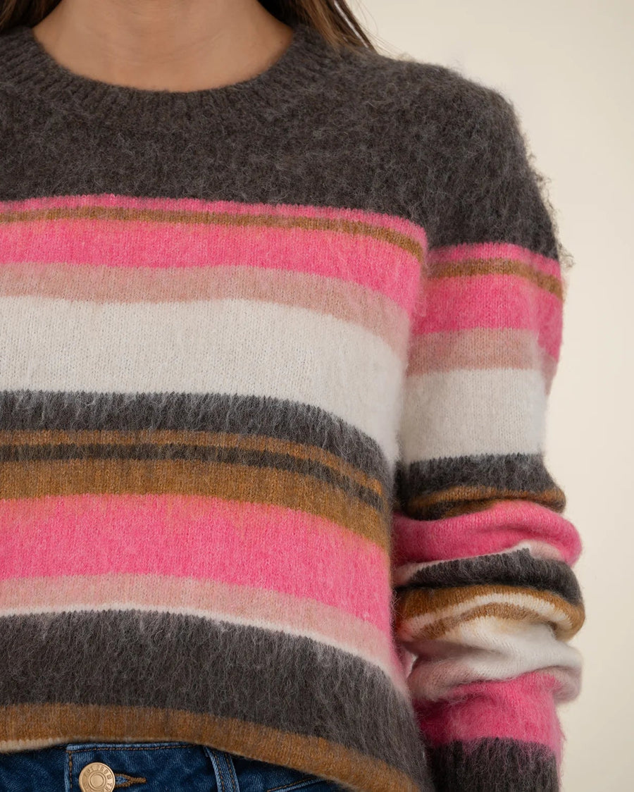 Elvira Zzz Striped Pullover Sweater