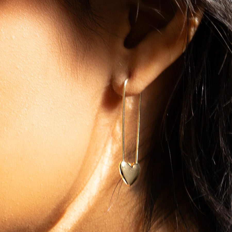 Peter + June Lita Safety Pin Hoop Earrings