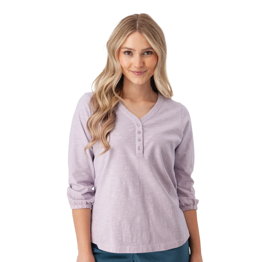 Old Ranch Este 3/4 Sleeve Organic Cotton Henley