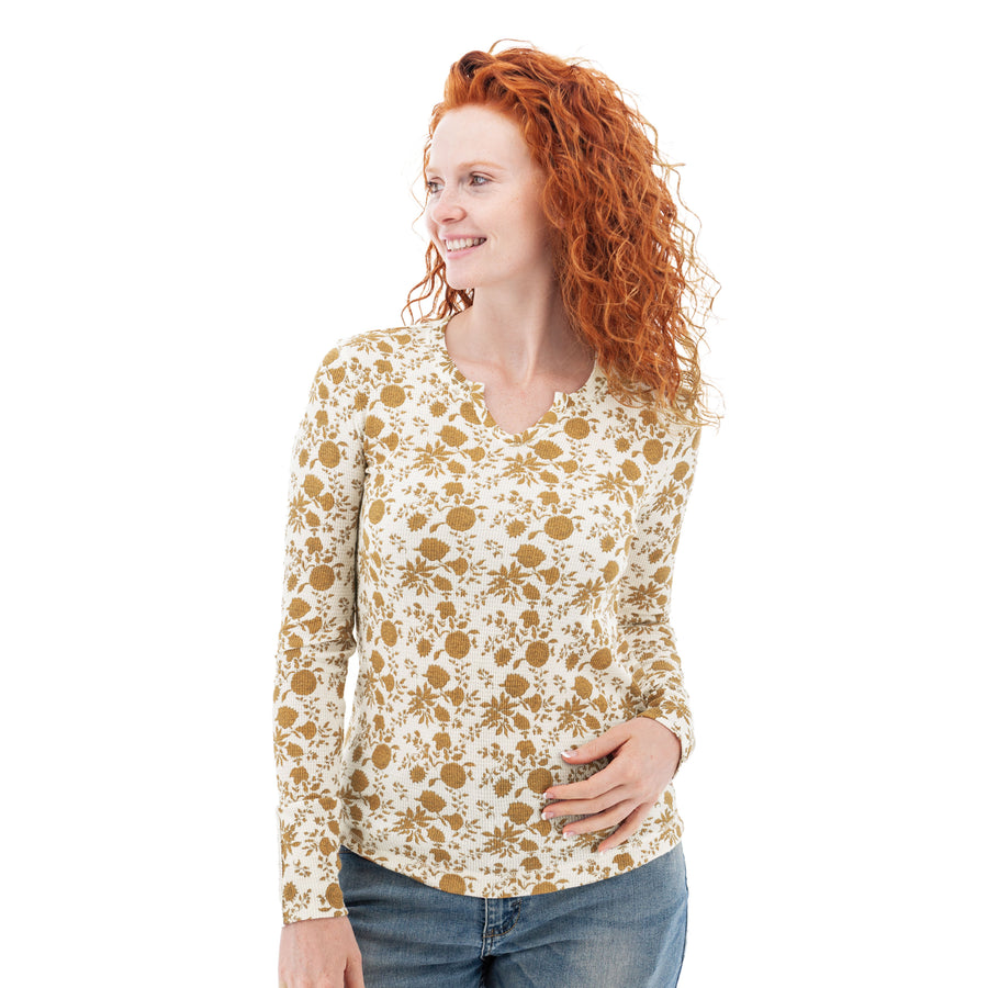 Tia Waffle Knit Floral Top