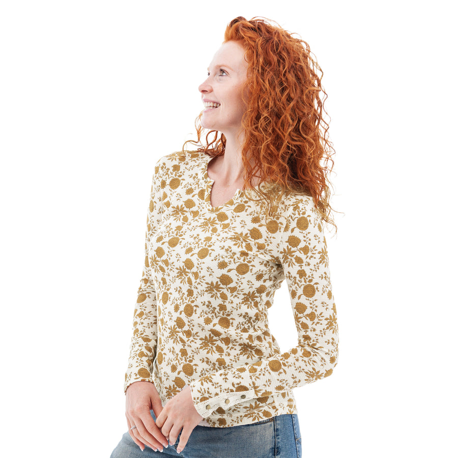 Tia Waffle Knit Floral Top