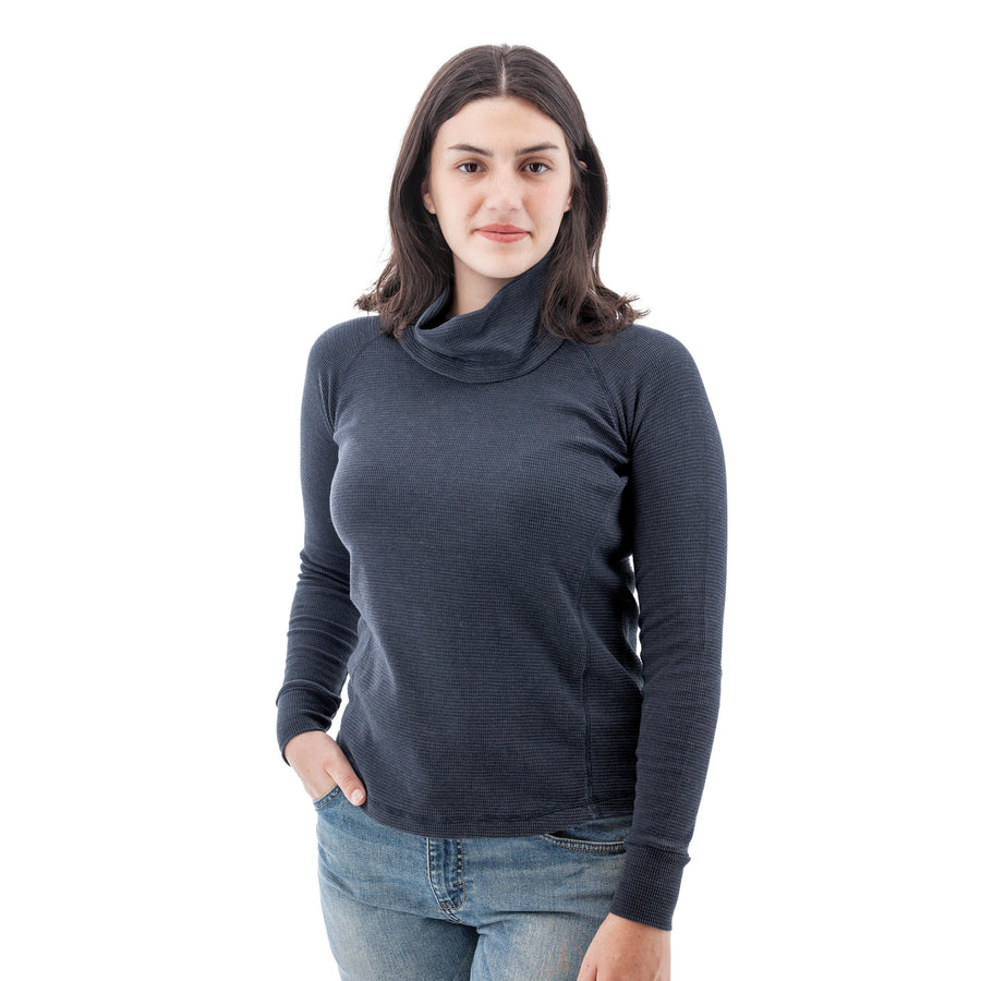 Cyndi Waffle Knit Cowl Neck