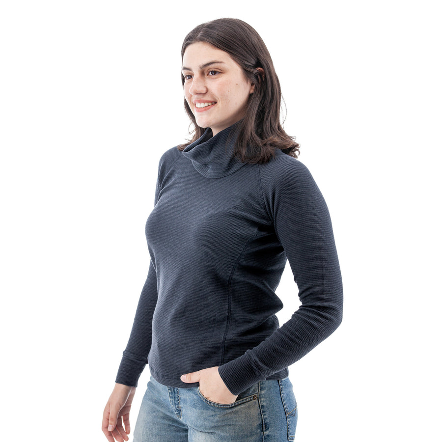 Cyndi Waffle Knit Cowl Neck