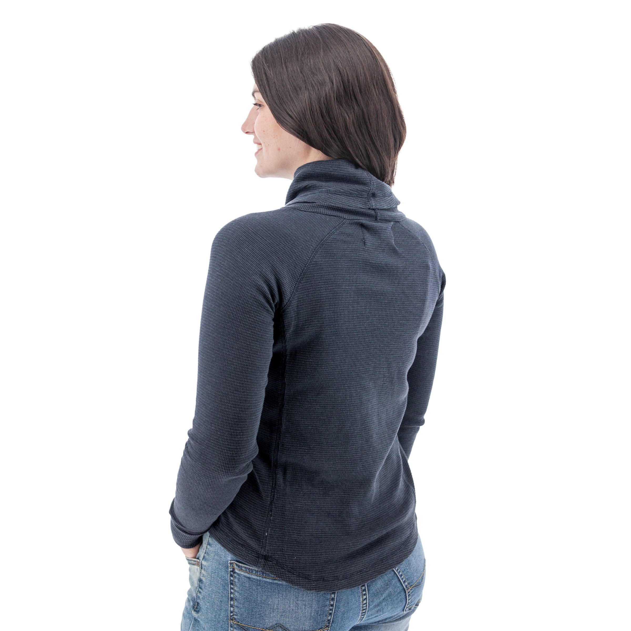 Cyndi Waffle Knit Cowl Neck