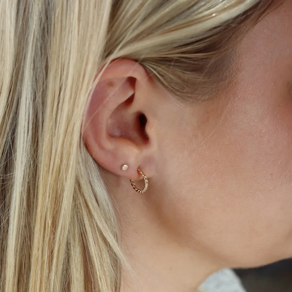 Token Spiral Hoop Earrings