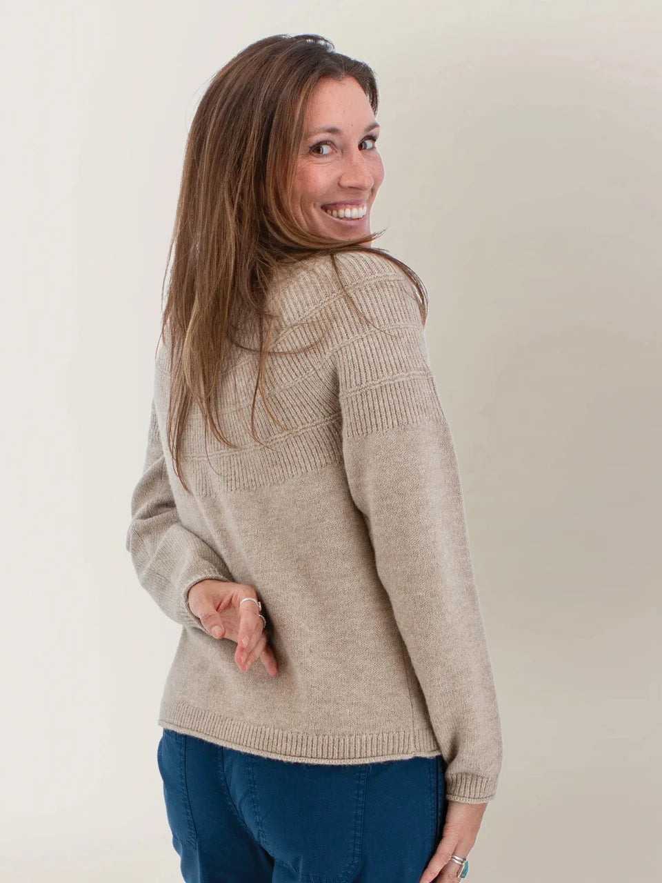 Aventura Mabel Textured Fairisle Crew Neck Sweater