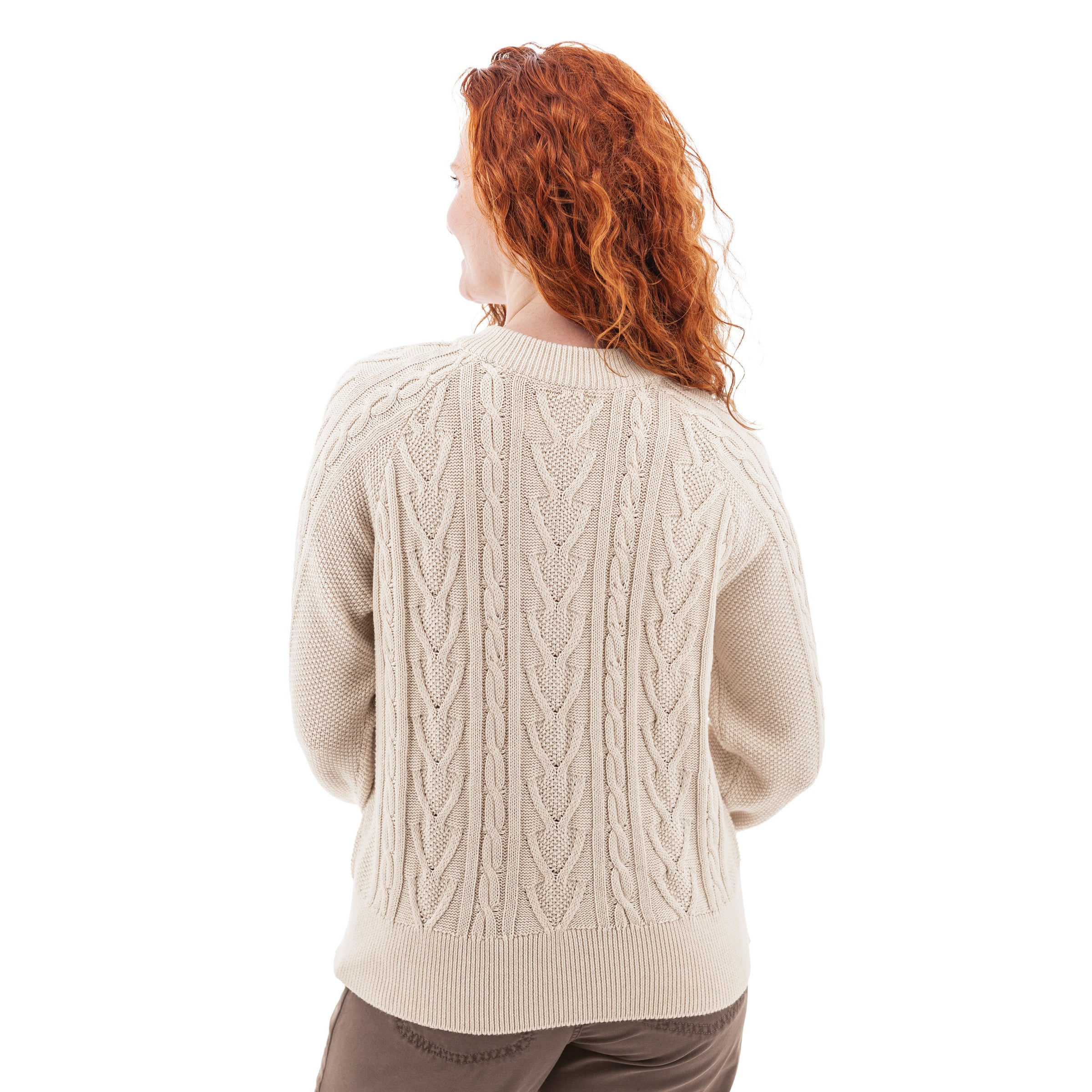 Cascade Cable Knit Raglan Cardigan