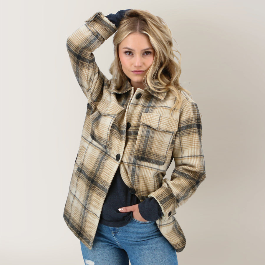 Old Ranch Joni Boyfriend Plaid Shirt Jacket