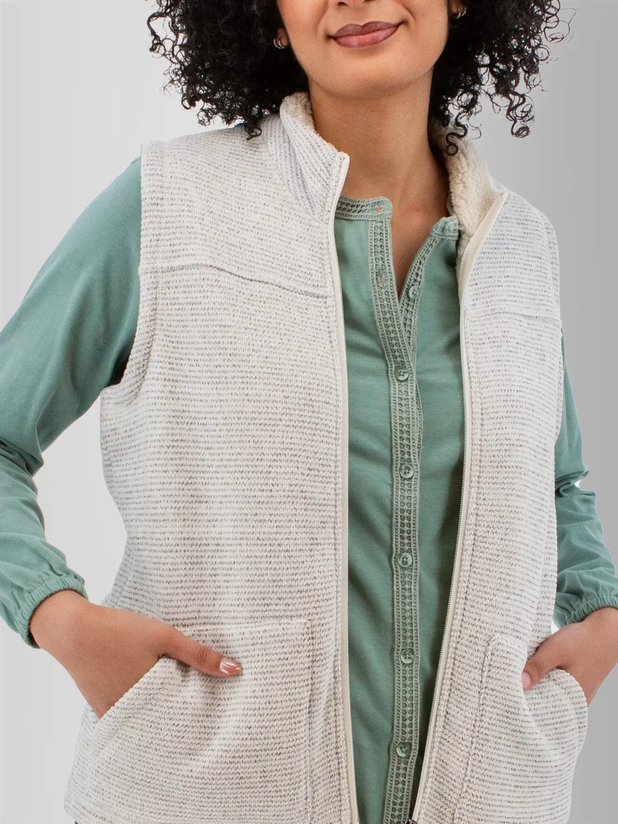 Old Ranch Alabaster Pine Sweater Knit Fleece Vest