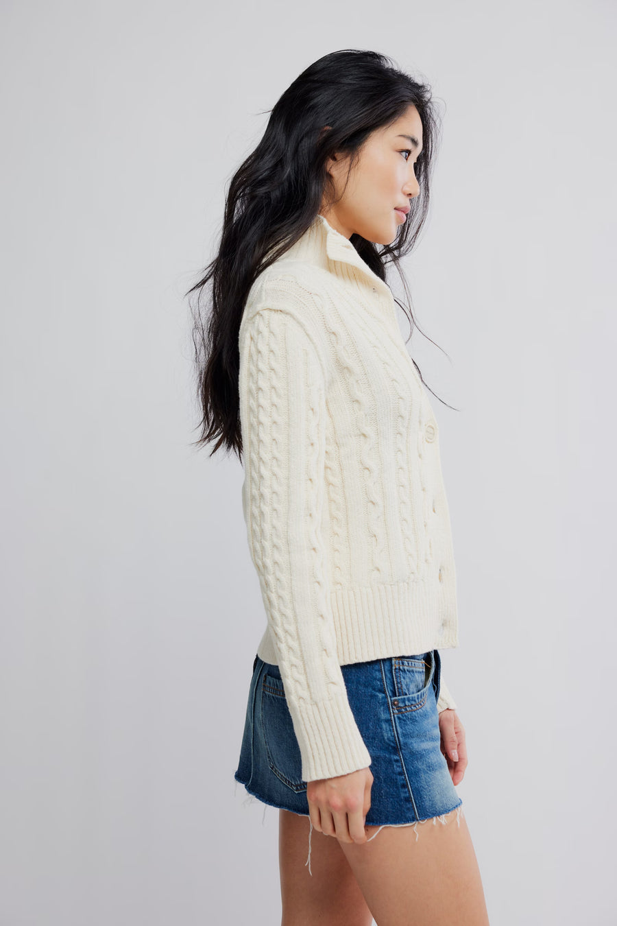 Free People We The Free Cable Collar Cardigan
