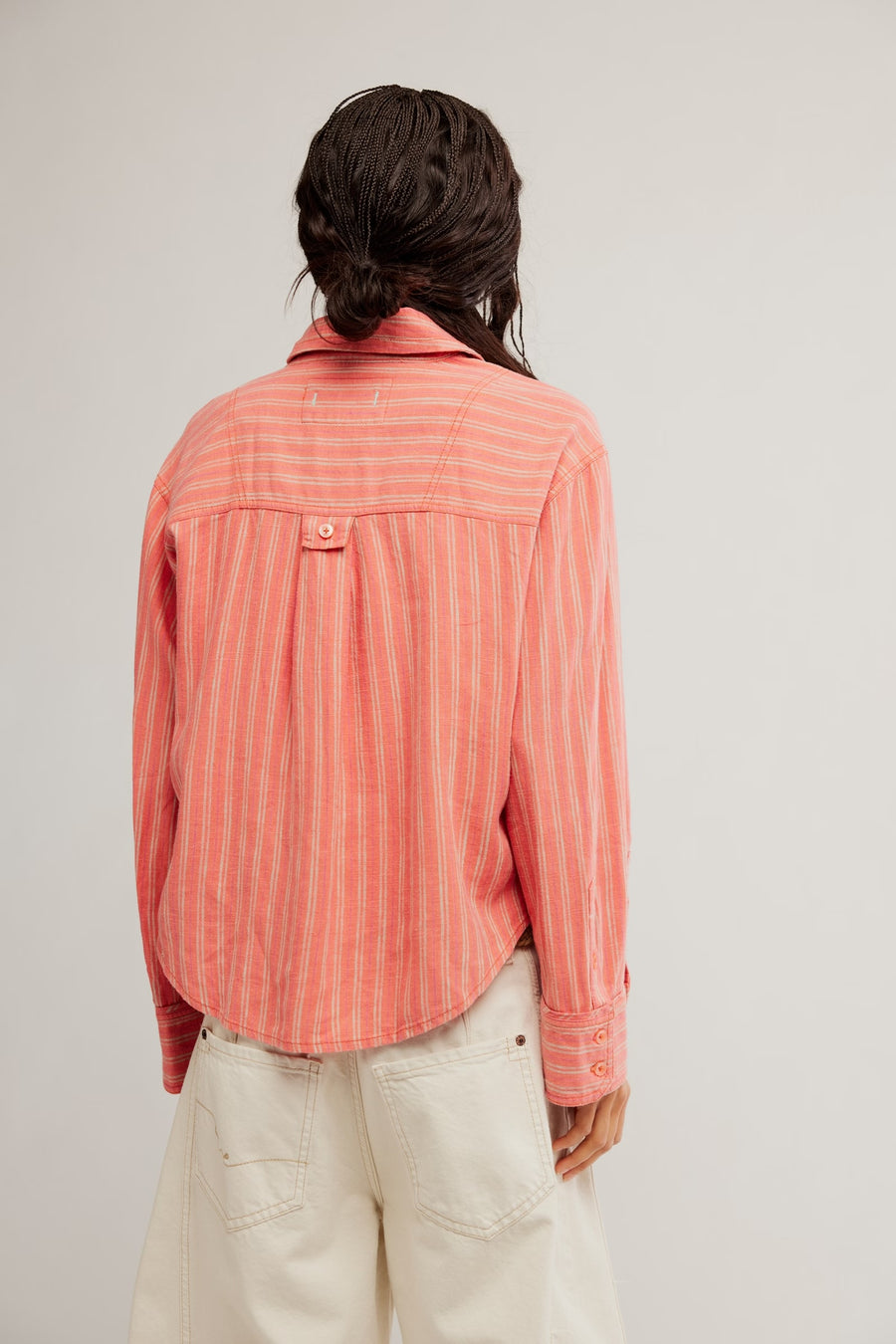Free People Striped Linen Laurel Shirt