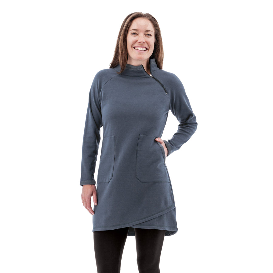 Weekend Mock Neck Fleece Dress