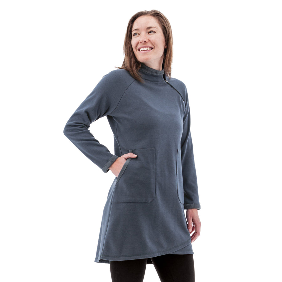 Weekend Mock Neck Fleece Dress