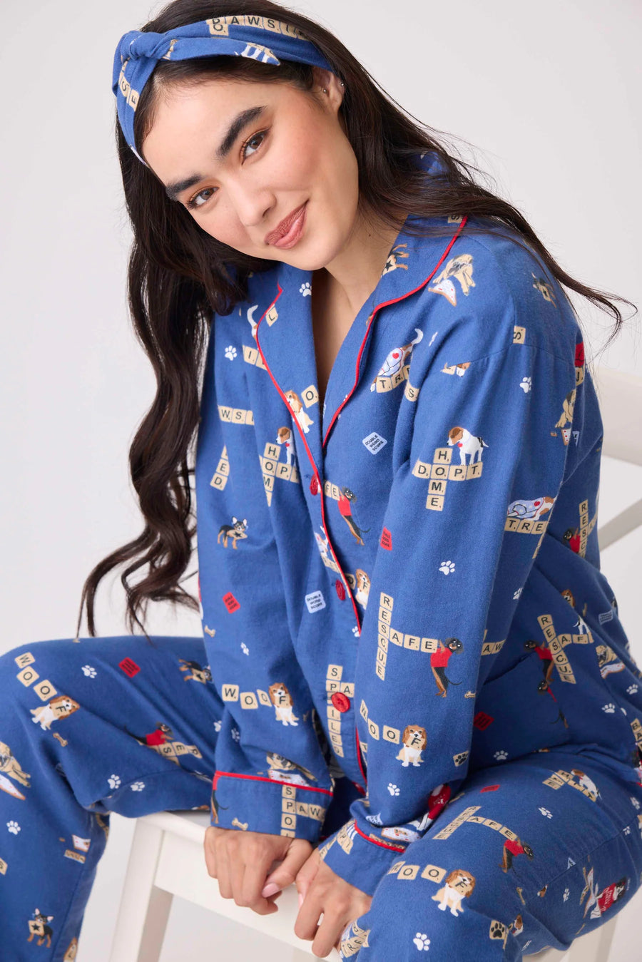 PJ Salvage Love Leo Dog Rescue Cozy Flannel PJ Set