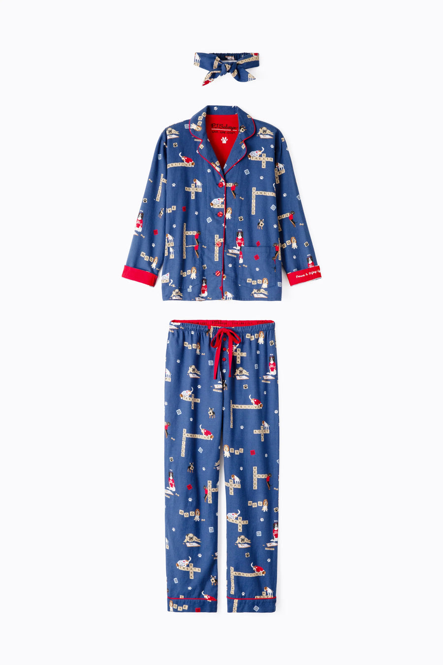 PJ Salvage Love Leo Dog Rescue Cozy Flannel PJ Set