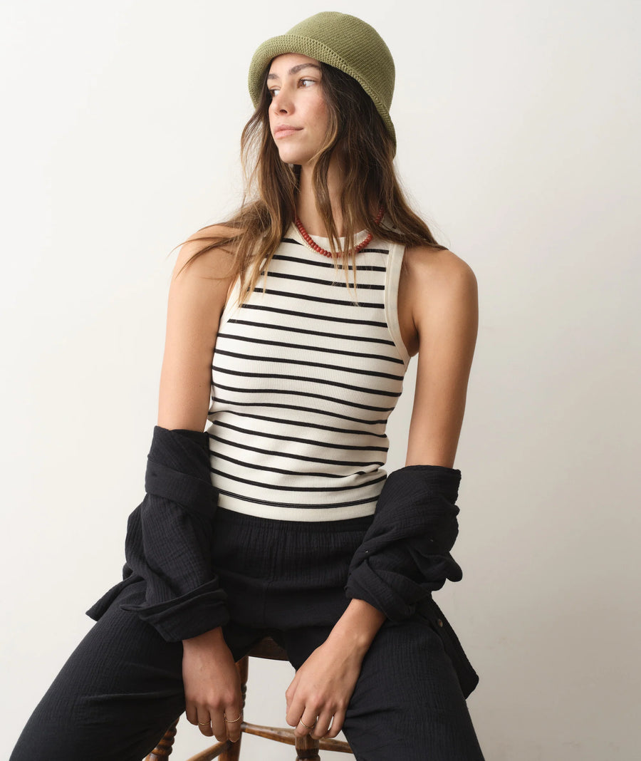 Marine Layer Lexi Rib Sun-In High Neck Crop Tank