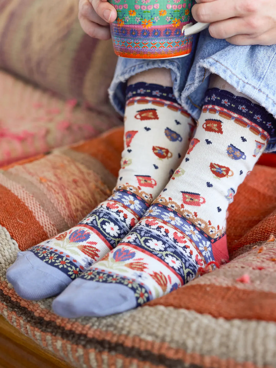 Boxed Boho Sock Set Coffee Cup