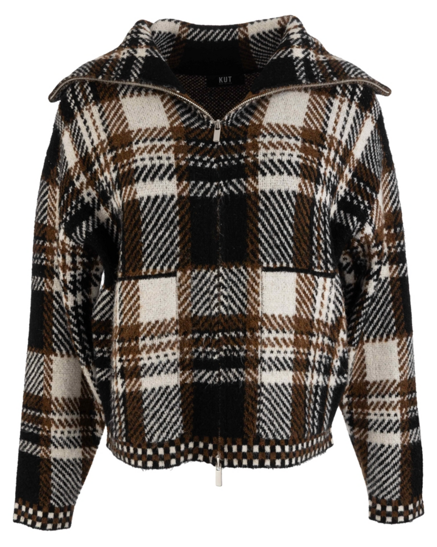 KUT Rue Zip Up Sweater Knit Jacket