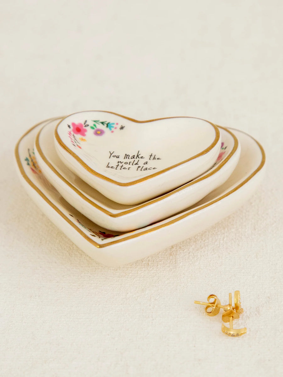 Nesting Heart Trinket Dishes, Set of 3