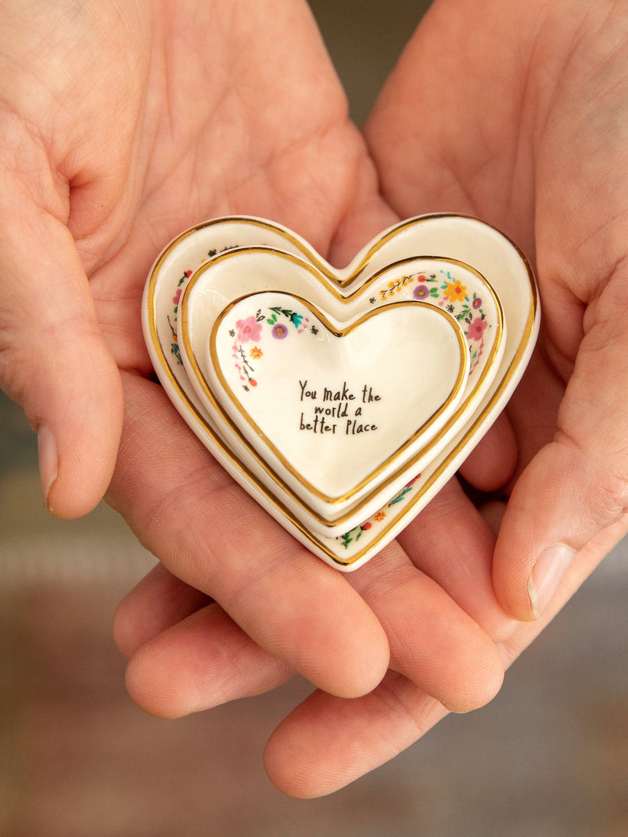 Nesting Heart Trinket Dishes, Set of 3