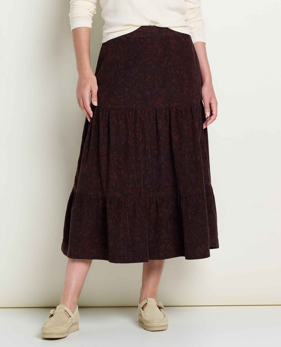 Toad&Co Cattail Corduroy Tiered Midi Skirt