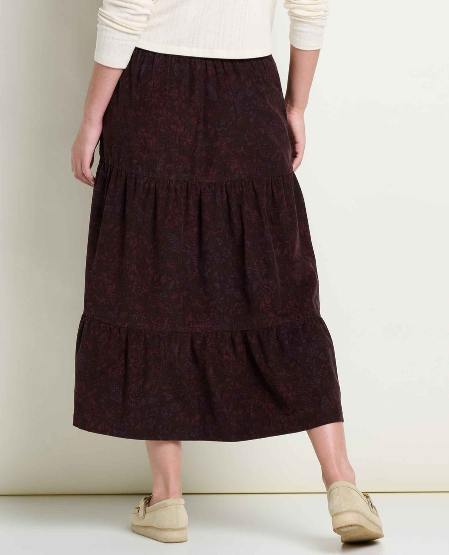 Toad&Co Cattail Corduroy Tiered Midi Skirt