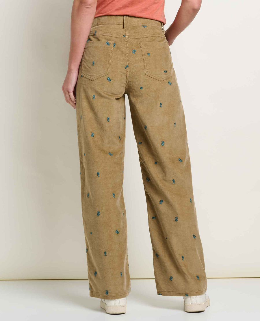 Toad&Co Women's Coaster Cord Embroidered Wide Leg Pant