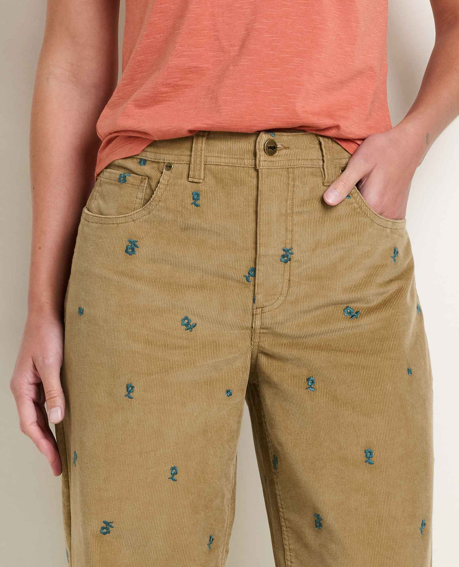 Toad&Co Women's Coaster Cord Embroidered Wide Leg Pant