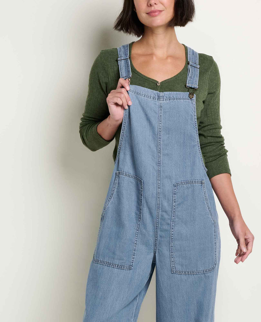 Toad&Co Women's Piñon Soft Denim Wide Leg Overall