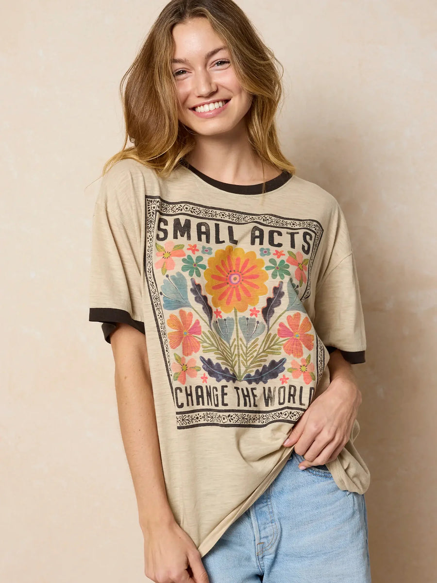 Ringer Oversized Tee Shirt