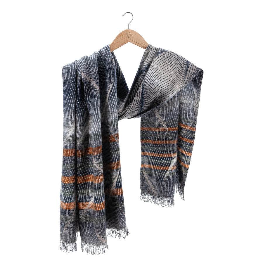 Shell Swirl Striped Scarf