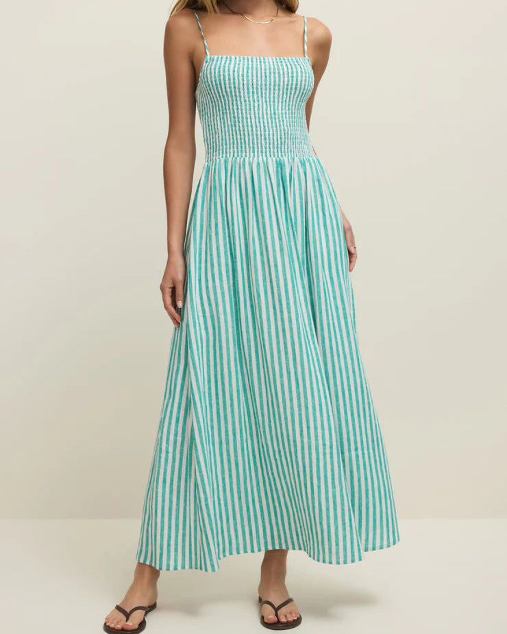 Bayside Stripe Linen Maxi Dress