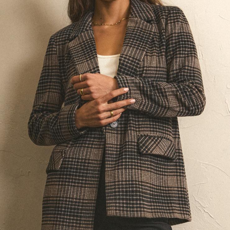 Z Supply Kingston Relaxed Plaid Blazer