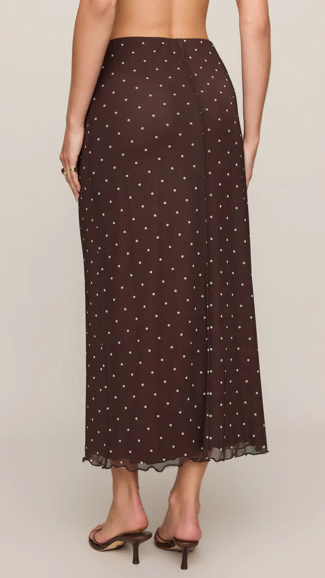 Z Supply Eda Polka Dot Mesh Midi Skirt